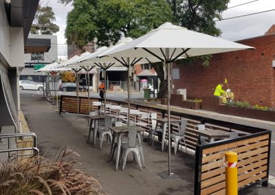 Cafe Market Umbrella with stainless steel poles