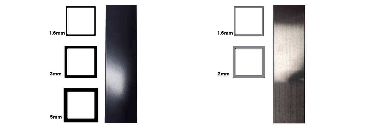 Square Pole Thicknesses