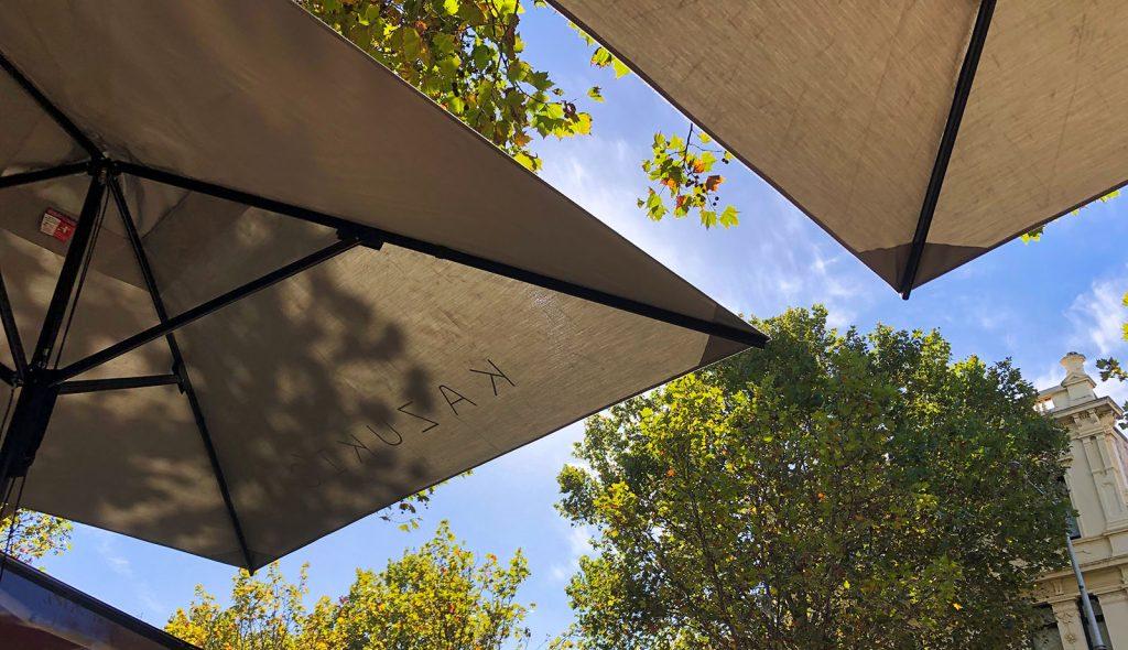 Natural Canvas Market Umbrellas Shade View